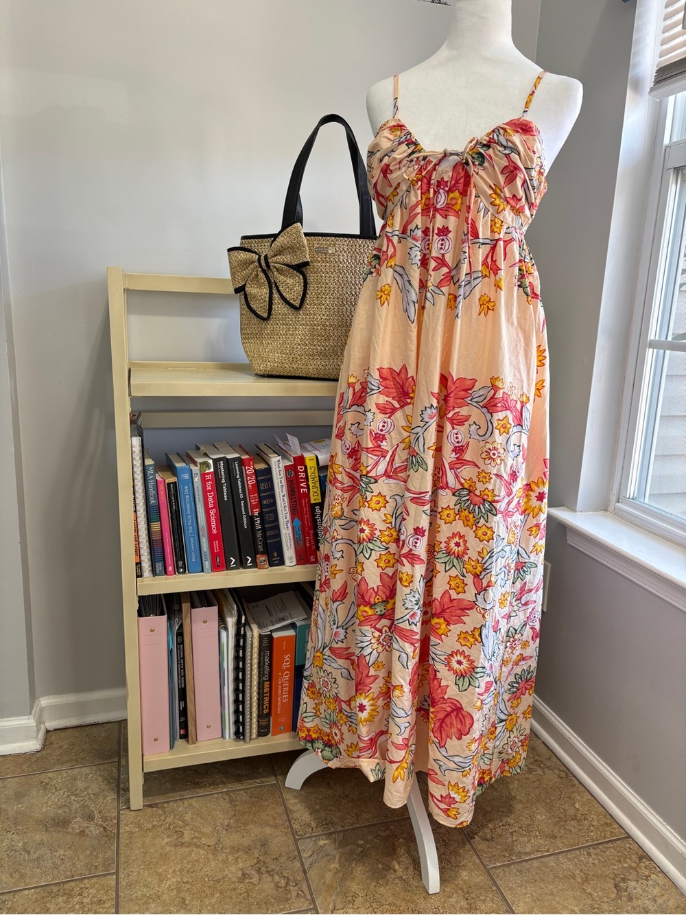 NWOT J.Crew Cotton Poplin Maxi Dress in Placed Floral